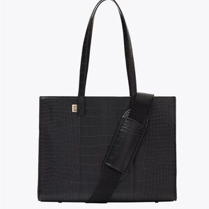 Mini Work Tote in Croc Embossed Faux Leather by Beis